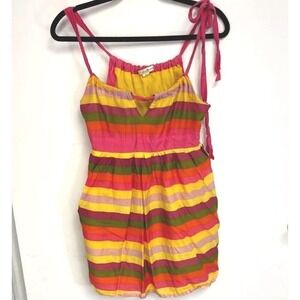 Twenty One Striped Mini Dress Tie Strap‎ Sleeveless Casual Colorful M